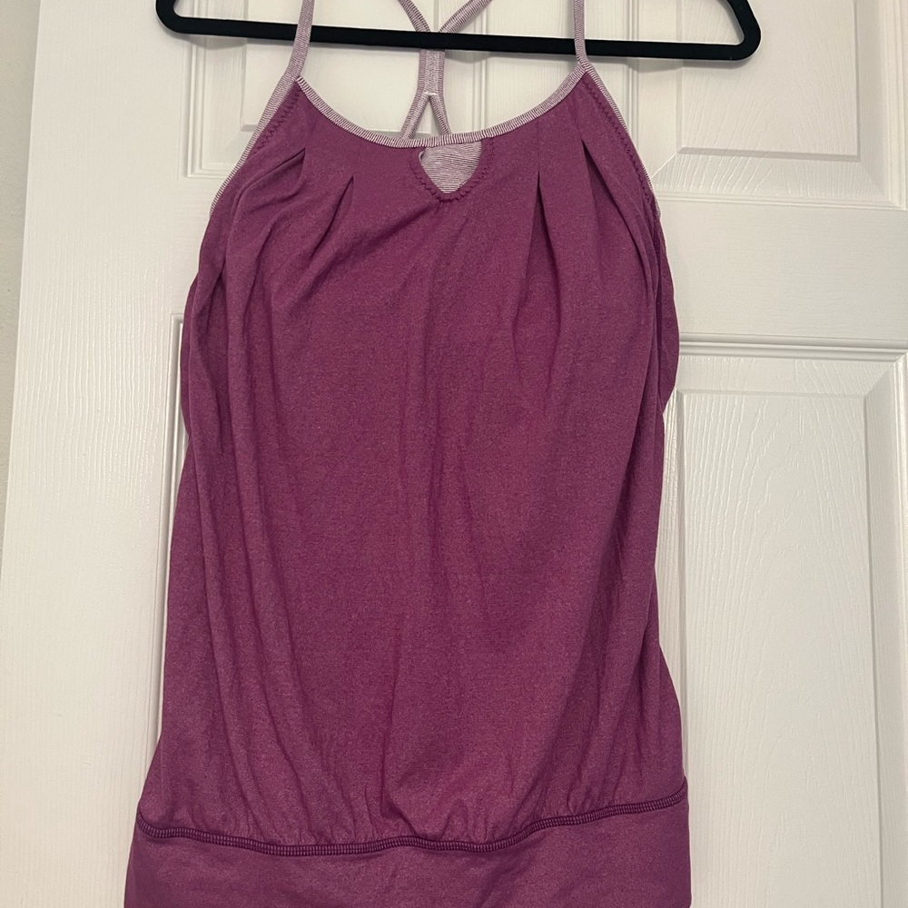 Lululemon Let it Loose Tank Top Dewberry Purple Racerback Bra Size 8